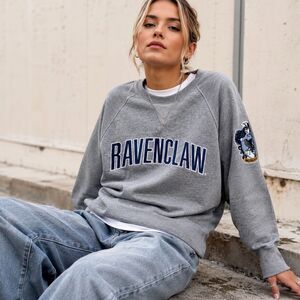 Harry Potter Ravenclaw Sweatshirt Gray Spellout Crewneck Wizarding World Pullove